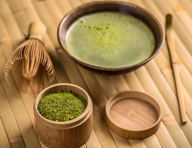 chá matcha verde