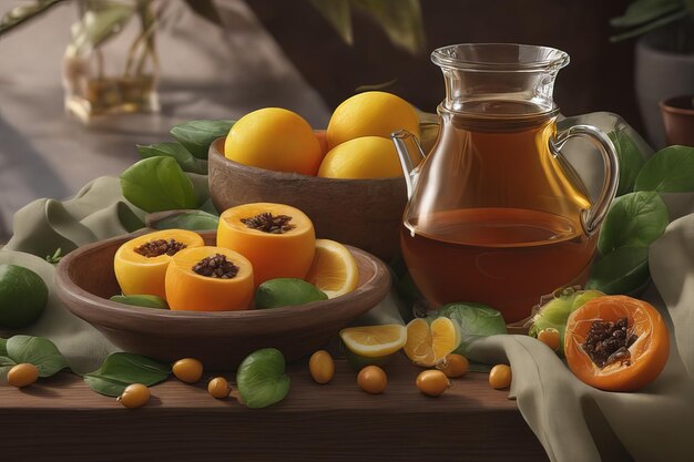 chá orgânico fresco de laranja e hortelãcomposição de chá orgânico fresco de laranja e hortelã com saborosos damascos e