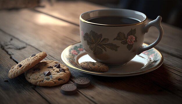 Chá ou café com ou sem biscoitos