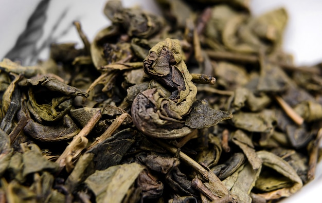 Chá verde seco da hong pao. fechar-se .