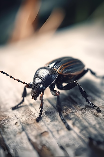 Chafer sobre fondo blanco de madera ai