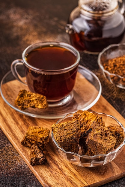 Chaga chá um forte antioxidante aumenta o sistema imunológico