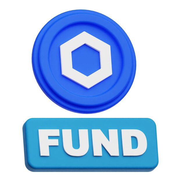 chainlink token criptográfico icono 3D aislado en el fondo blanco