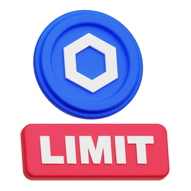 chainlink token criptográfico icono 3D aislado en el fondo blanco