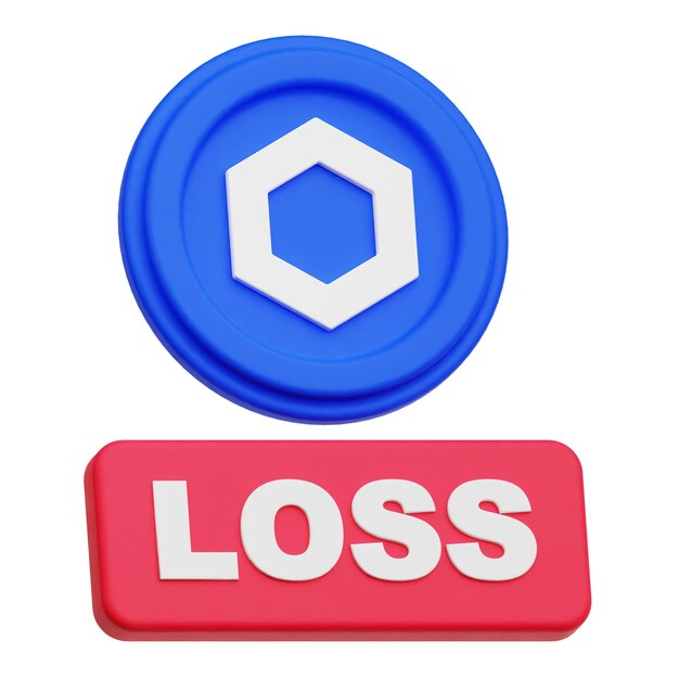 chainlink token criptográfico icono 3D aislado en el fondo blanco
