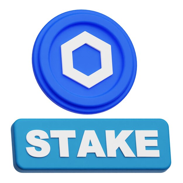 chainlink token criptográfico icono 3D aislado en el fondo blanco