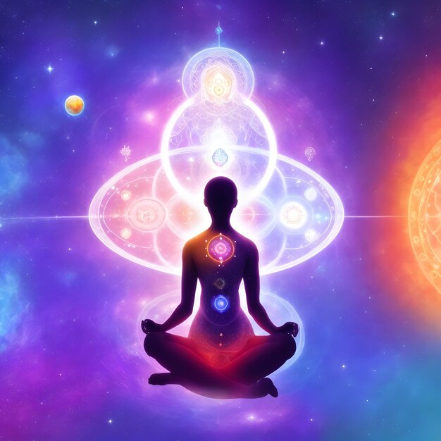 chakras y prana para el fondo de la meditación