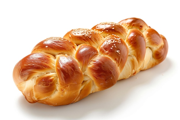 Challah aislado en un fondo blanco