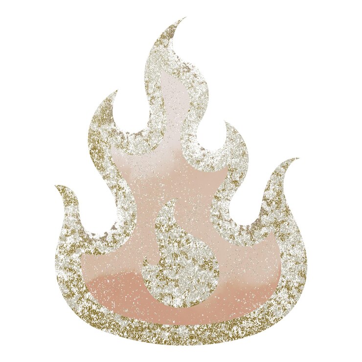 Foto chama brilhante png clipart ouro estética feminina em fundo transparente