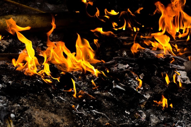 Foto chama calor fogo fundo abstrato fundo preto conceito de chama realista