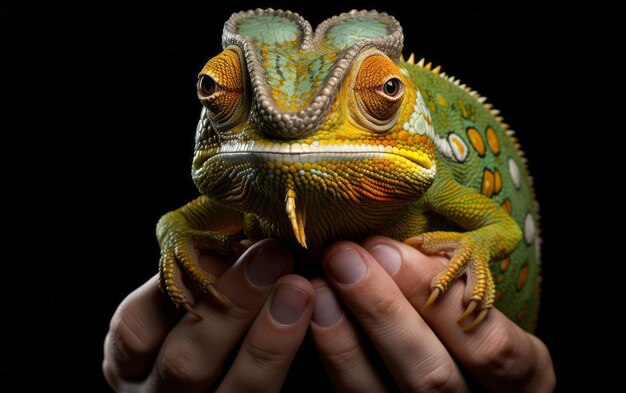 Chamäleon in der Hand