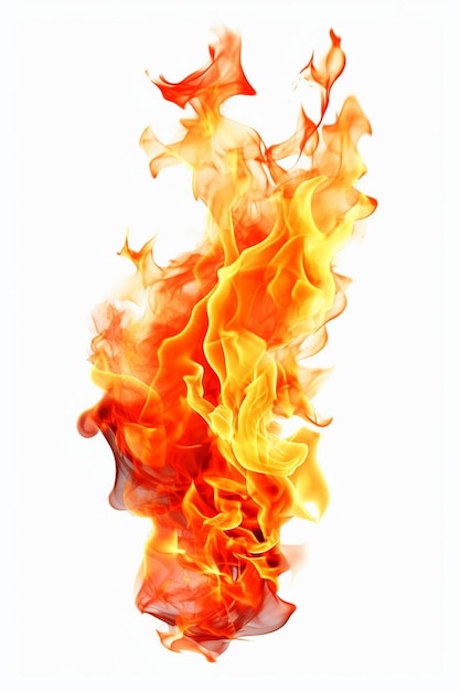 Foto chamas de fogo isoladas em fundo branco