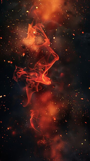Chamas de poeira de Carnélia com brilho laranja vermelho Flama de poeiro Flame Pat Effect FX Texture Film Filter BG Art