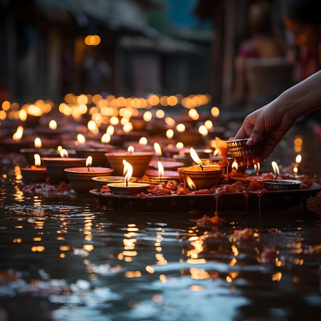 Foto chamas de velas nos dias de diwali