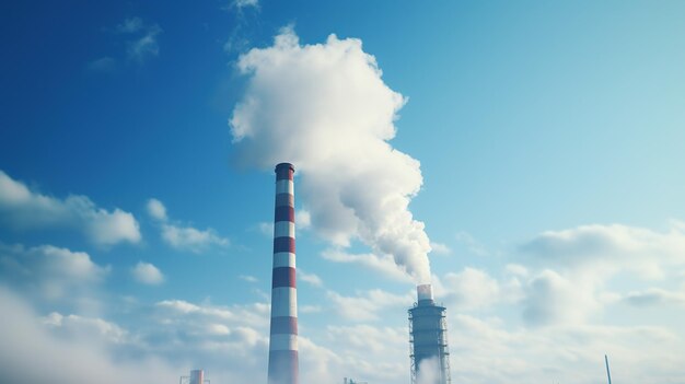 Chaminé de fábrica e poluição atmosférica Aquecimento global Alteração climática Meio ambiente