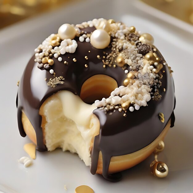 Champagne Truffle EleganceDoughnut El anillo clásico de las rosquillas