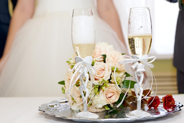 Foto champagner auf hochzeit