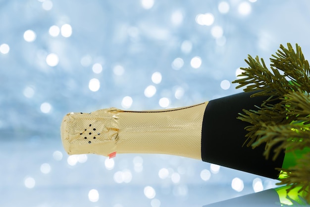 Foto champán para la celebración navideña