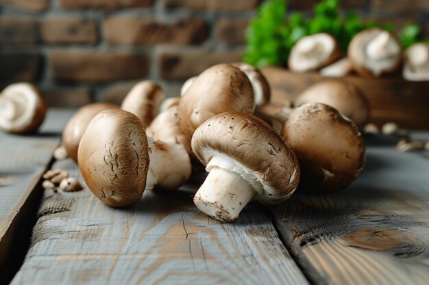 Champignons em tábua de cortar