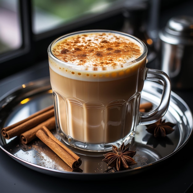 Champurrado Dicke und reiche mexikanische heiße Schokolade, die mit Masa Harina und Aromen hergestellt wird Warm