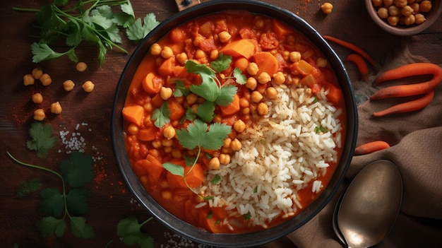 Chana Masala de garbanzo indio hecho en casa