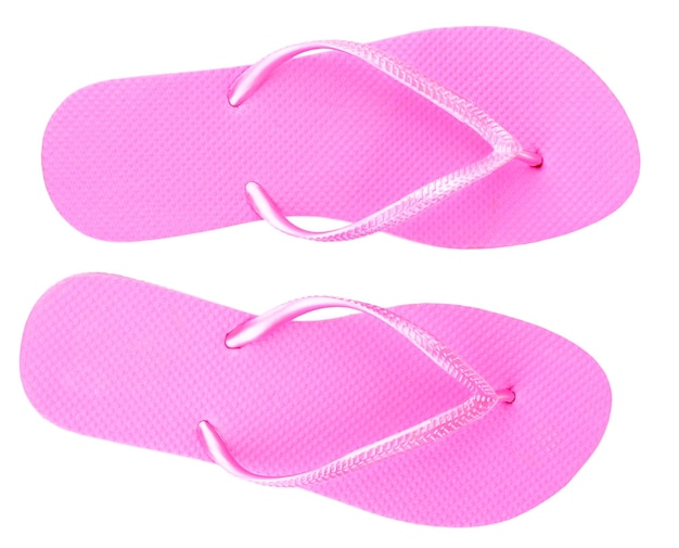 Chanclas brillantes aisladas en blanco