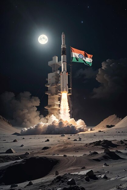 Chandrayaan 3 alunizaje suave con bandera india