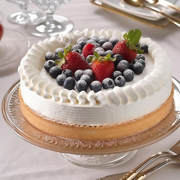 Chantilly-Kuchen mit Beeren