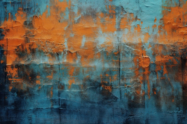 Chaotischer abstrakter Hintergrund mit blauen Kratzern Eine lebendige und dynamische künstlerische Komposition