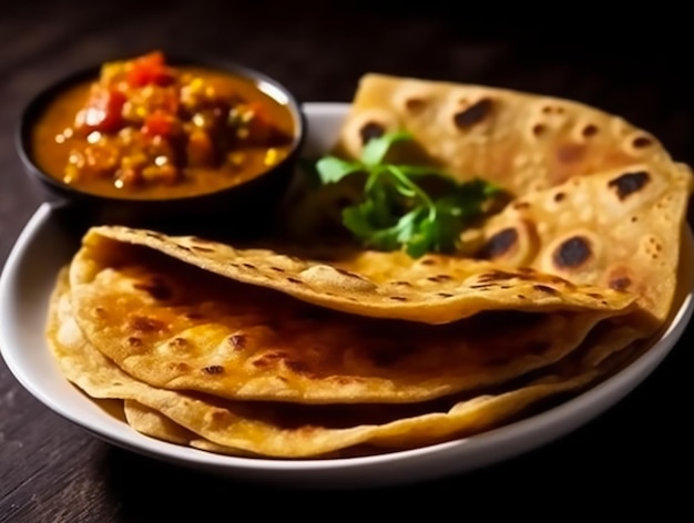 chapati con curry de verduras