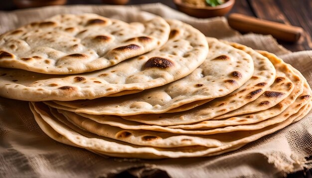 Foto chapati paratha pan plano indio de trigo entero