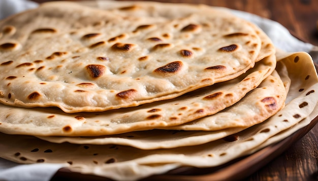 Chapati paratha Pan plano indio de trigo entero