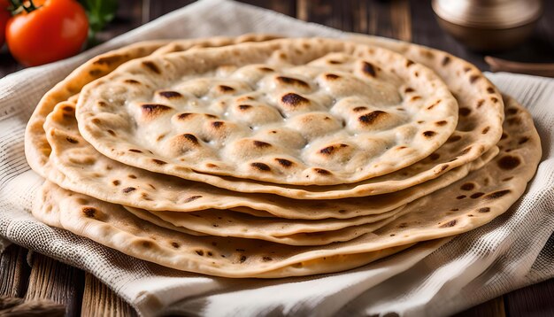 Foto chapati paratha pão plano indiano de trigo integral