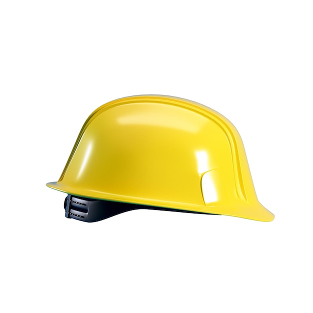 Chapéu amarelo isolado em branco 3d render capacete amarelo para o conceito do Dia do Trabalho