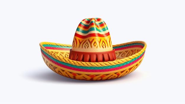 Chapéu Cinco De Mayo chapéu sombrero mexicano isolado em branco Generative ai