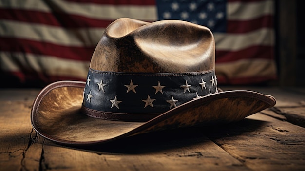 chapéu de cowboy a bandeira americana