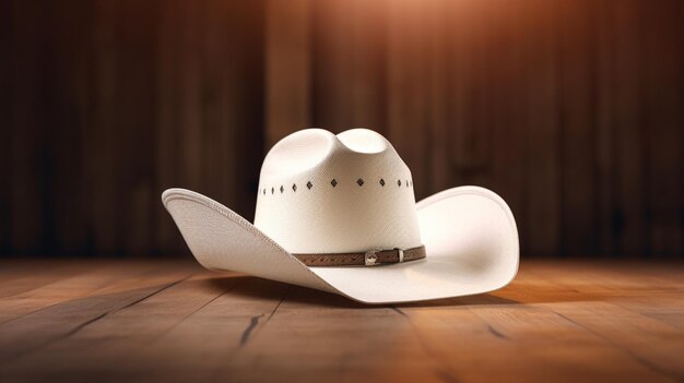 Foto chapéu de cowboy branco não tripuladogenerative ai