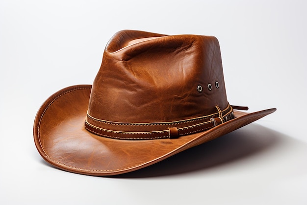 Chapéu de cowboy hiperrealista isolado em branco