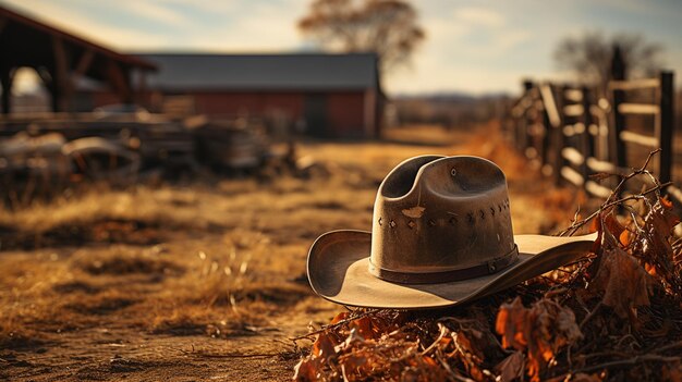 Foto chapéu de cowboy no rancho