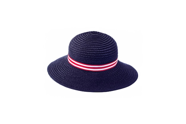 Chapéu de mulher lindo verão isolado no fundo branco