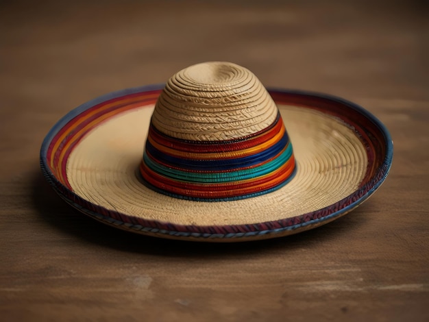 chapéu de palha com um colorido