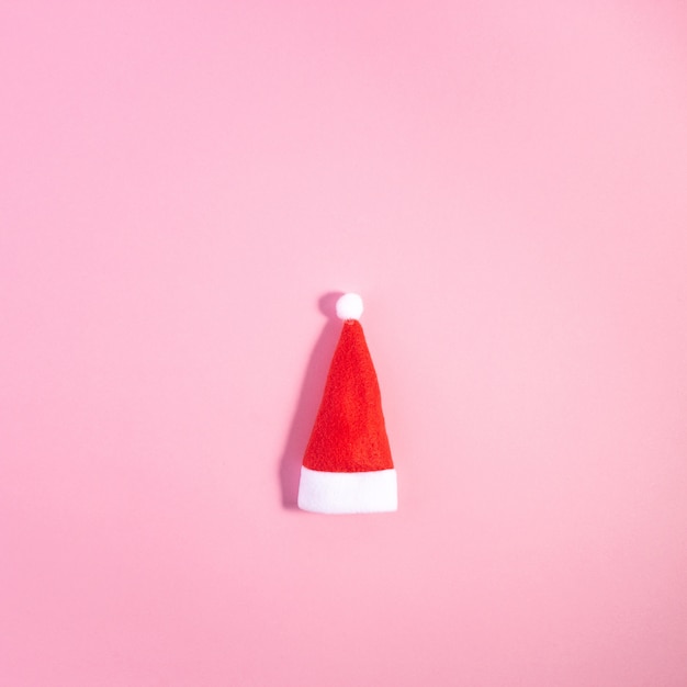 Chapéu de Papai Noel em rosa pastel