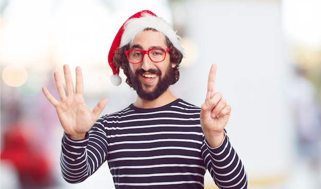 Chapéu de Papai Noel jovem. conceito natal