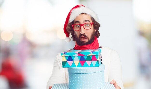 Chapéu de Papai Noel jovem. conceito natal