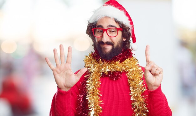 Chapéu de Papai Noel jovem. conceito natal