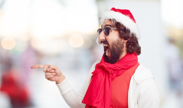 Chapéu de Papai Noel jovem. conceito natal