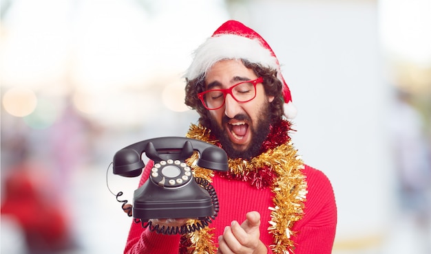 Chapéu de Papai Noel jovem. conceito natal