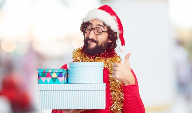 Chapéu de Papai Noel jovem. conceito natal