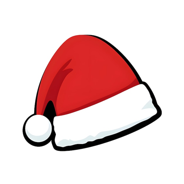 Chapéu de Papai Noel vermelho isolado em branco