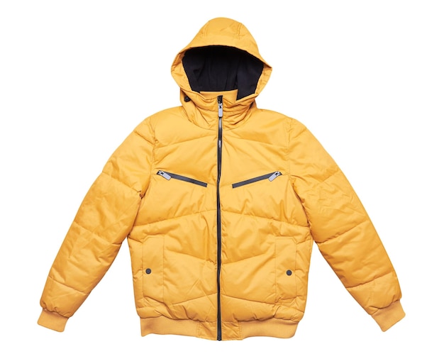 Chaqueta amarilla en blanco